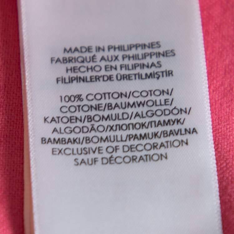 Pre Owned Ralph Lauren Coral Pink Cotton Short Sleeve Slim Fit Shirt M