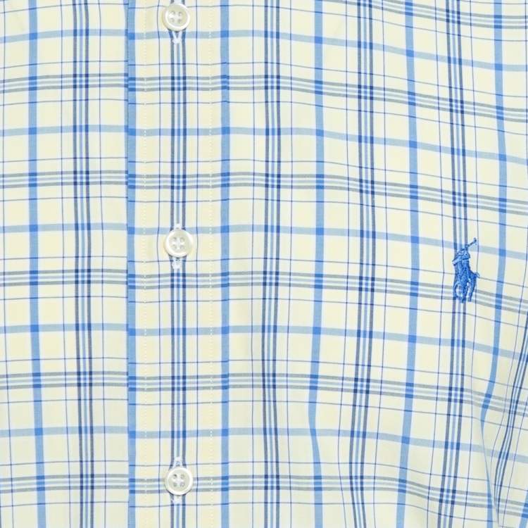 Pre Owned Ralph Lauren Pale Yellow Checked Cotton Button Down Shirt 3XL