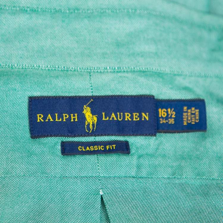 Pre Owned Ralph Lauren Green Chambray Cotton Classic Fit Shirt XL
