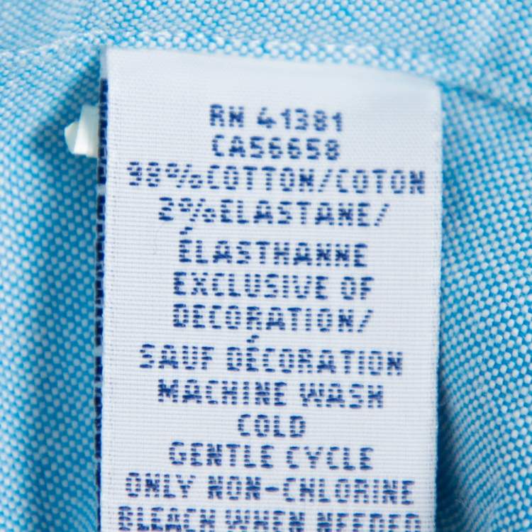 Pre Owned Ralph Lauren Blue Cotton Button Front Slim Fit Oxford Shirt XL