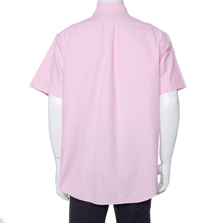 مملوكة مسبقًا Ralph Lauren Light Pink Cotton Short Sleeve Slim Fit Shirt XXL