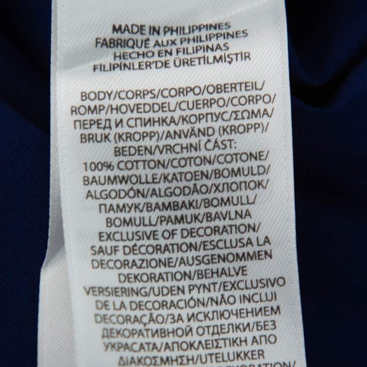 Pre Owned Ralph Lauren Navy Blue Cotton Button Front Shirt L