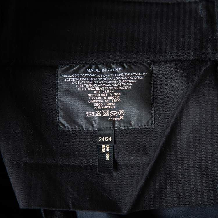Pre Owned Ralph Lauren Navy Blue Cotton Pocket Detail Paneled Pants L