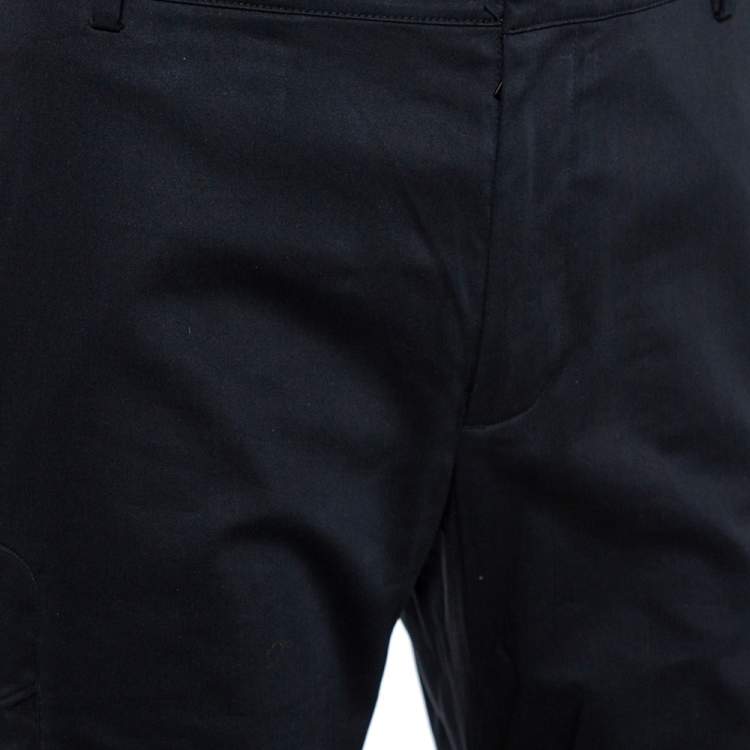 Pre Owned Ralph Lauren Navy Blue Cotton Pocket Detail Paneled Pants L