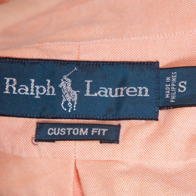 Pre Owned Ralph Lauren Pink Cotton Button Front Custom Fit Shirt S