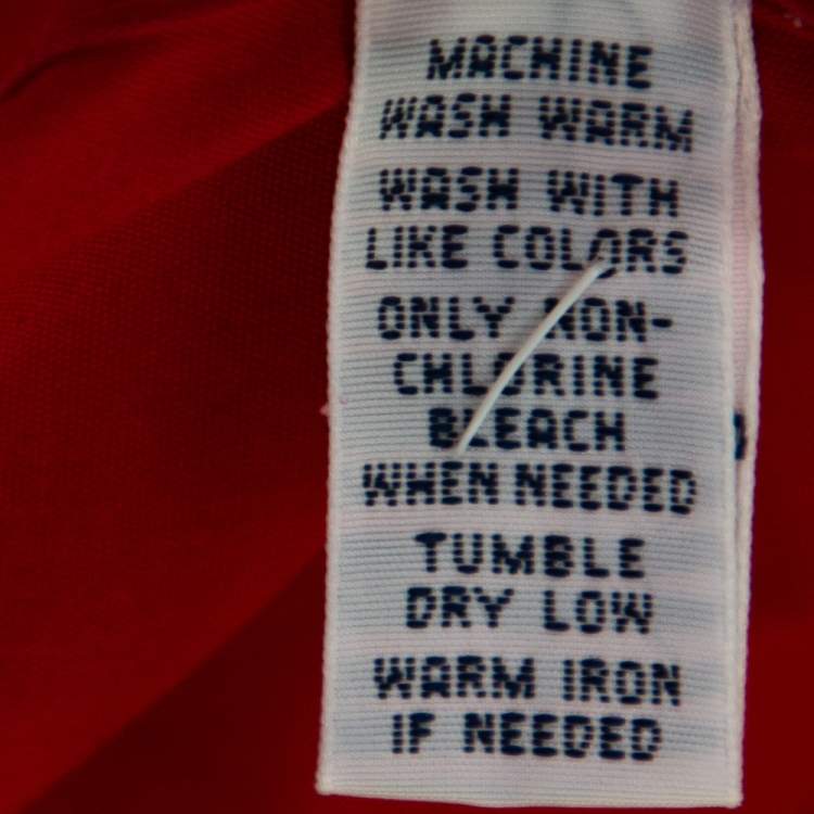 Pre Owned Ralph Lauren Red Cotton Button Front Classic Fit Shirt S