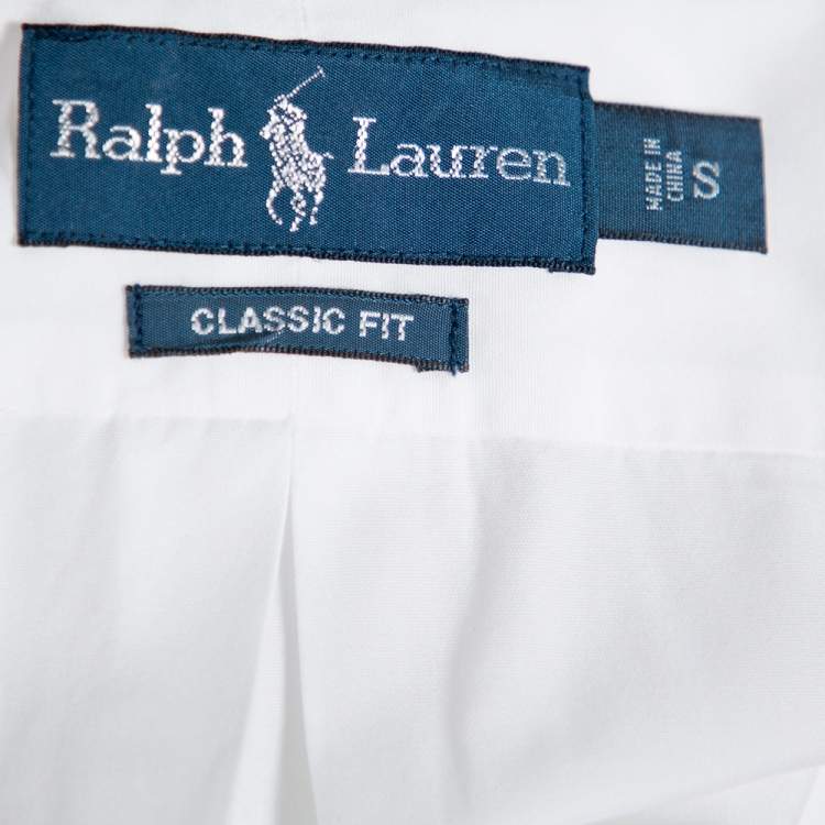 مملوكة مسبقًا Ralph Lauren White Cotton Button Front Shirt S