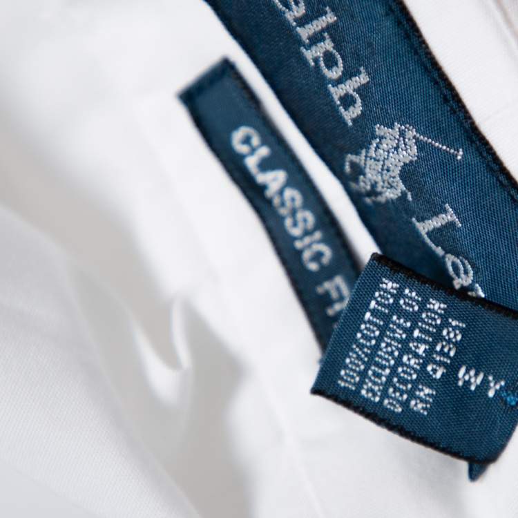 مملوكة مسبقًا Ralph Lauren White Cotton Button Front Shirt S
