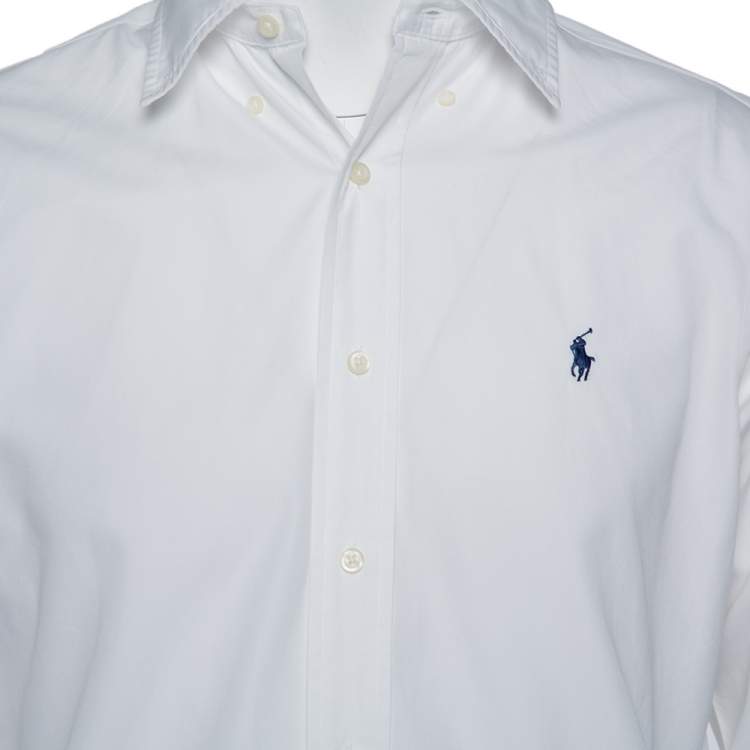 مملوكة مسبقًا Ralph Lauren White Cotton Button Front Shirt S