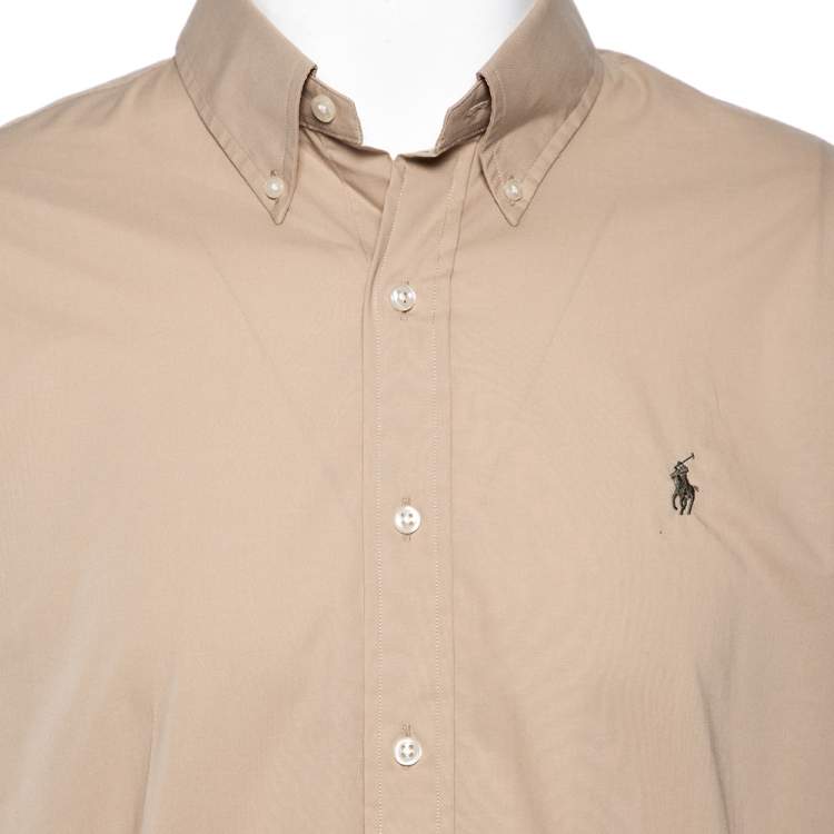 مملوكة مسبقًا Ralph Lauren Beige Cotton Button Front Shirt L