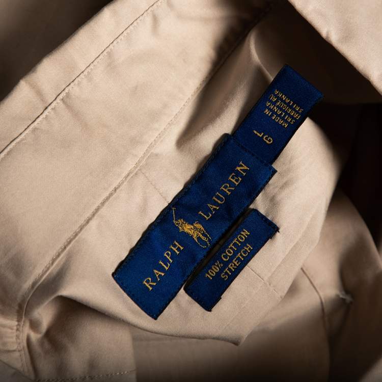 مملوكة مسبقًا Ralph Lauren Beige Cotton Button Front Shirt L