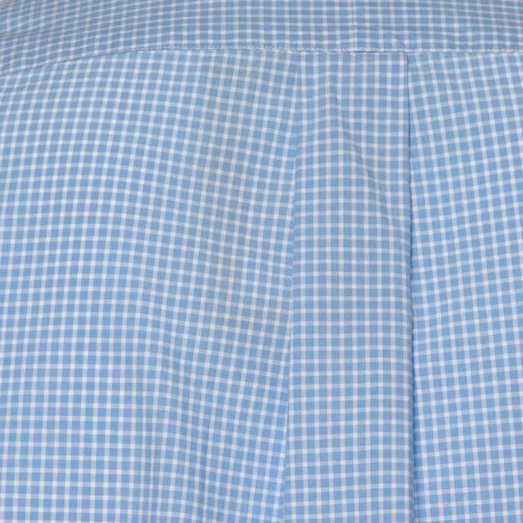 Pre Owned Ralph Lauren Light Blue Check Cotton Button Down Shirt S 
