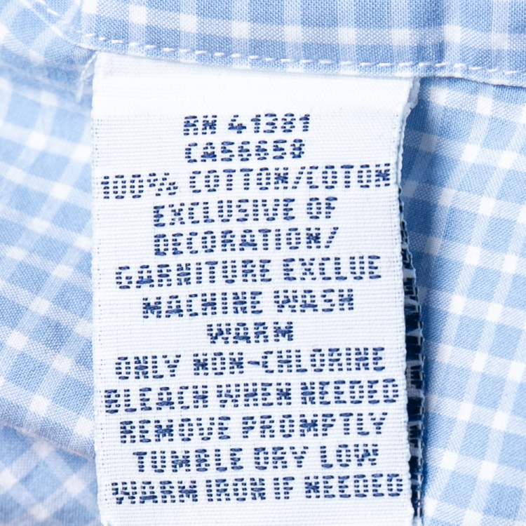Pre Owned Ralph Lauren Light Blue Check Cotton Button Down Shirt S 
