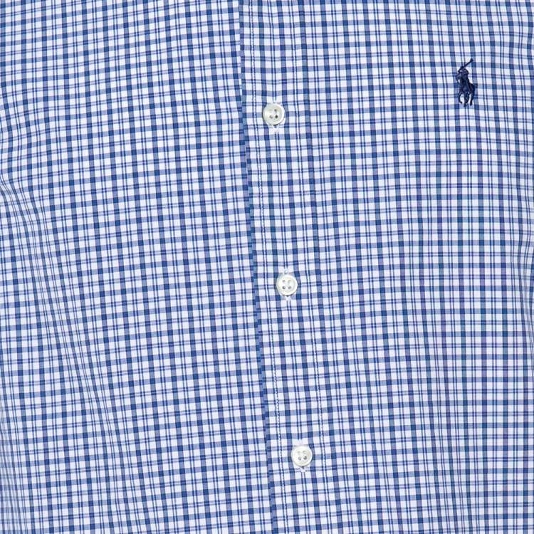 Pre Owned Ralph Lauren Blue Check Cotton Button Down Shirt S 