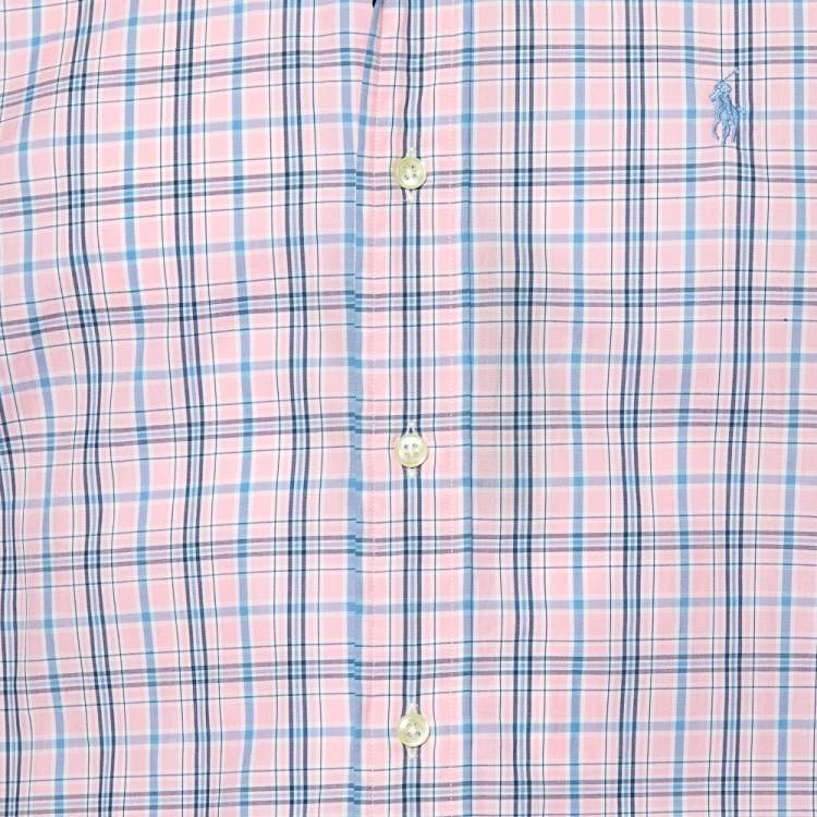Pre Owned Ralph Lauren Pink Checked Cotton Long Sleeve Classic Fit Shirt S