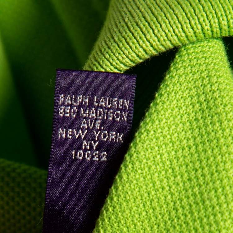 Pre Owned Ralph Lauren Green Cotton Pique Tailored Fit Polo T-Shirt M