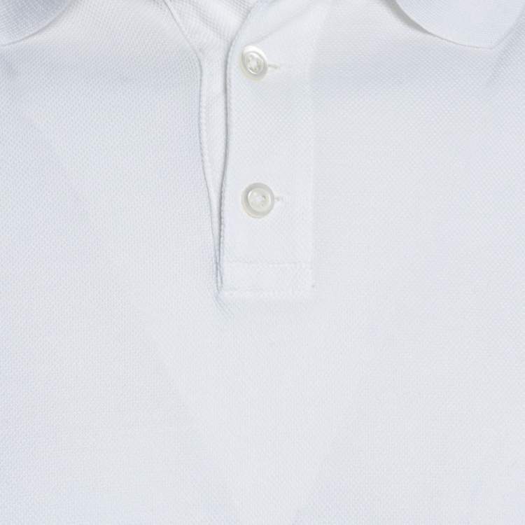 Pre Owned Ralph Lauren White Cotton Pique Polo T-Shirt S 