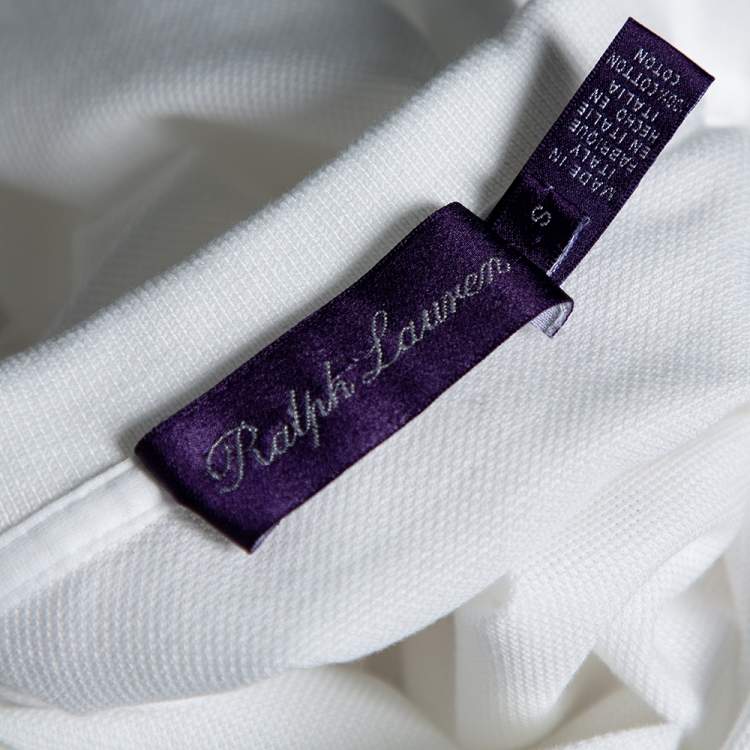 Pre Owned Ralph Lauren White Cotton Pique Polo T-Shirt S 