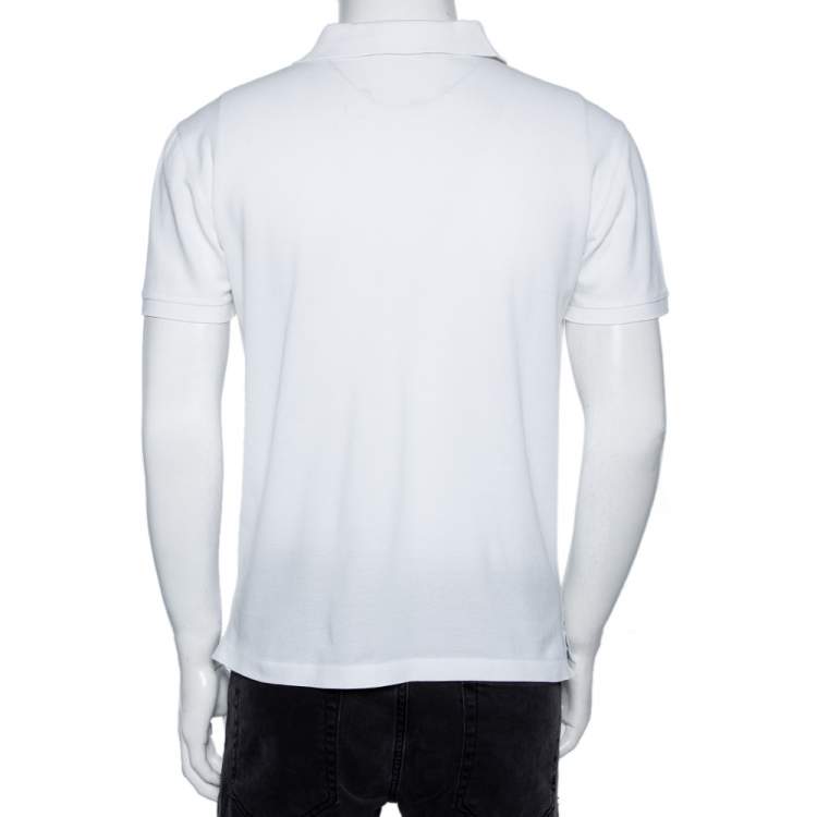 Pre Owned Ralph Lauren White Cotton Pique Polo T-Shirt S 