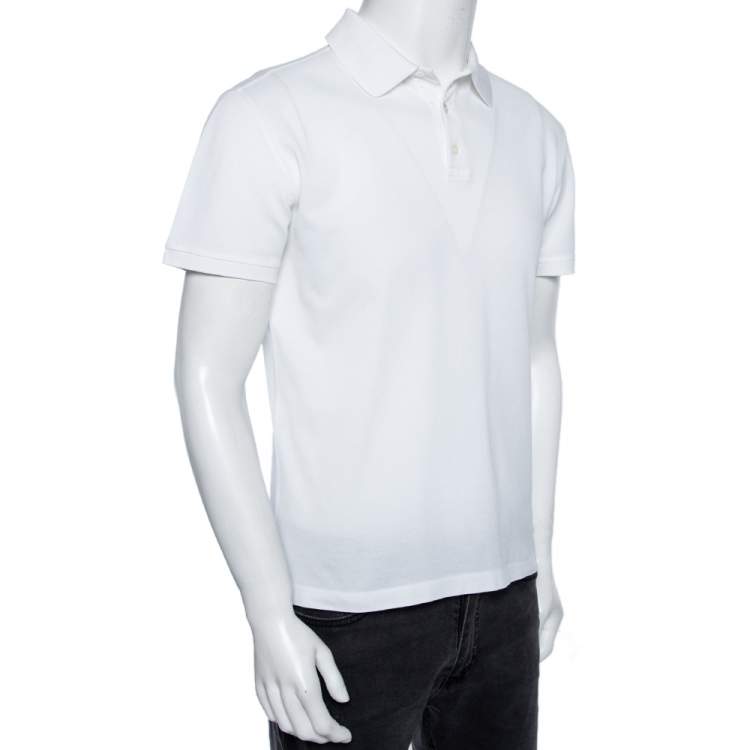 Pre Owned Ralph Lauren White Cotton Pique Polo T-Shirt S 