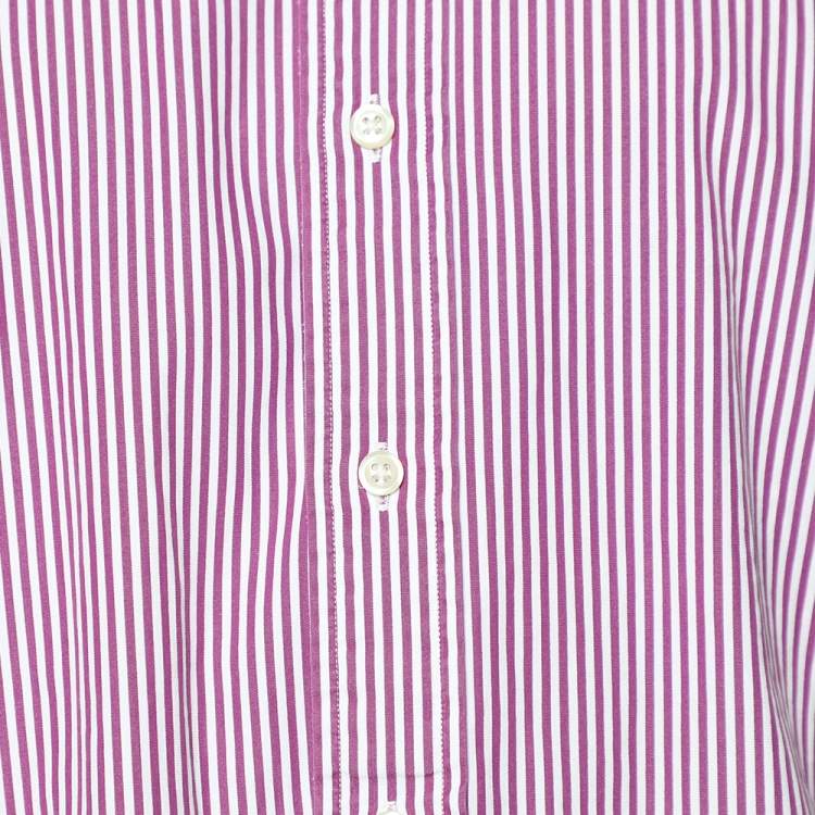 Pre Owned Ralph Lauren Purple Striped Cotton Button Front Shirt 3XB