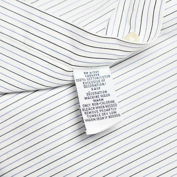Pre Owned Ralph Lauren White Striped Cotton Button Front Shirt 3XB