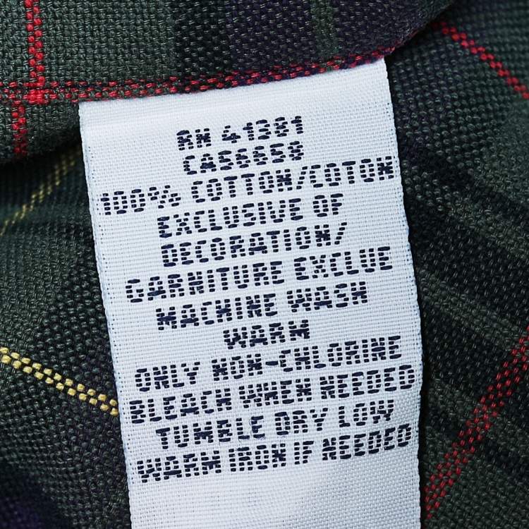 Pre Owned Ralph Lauren Green Tartan Check Cotton Button Down Shirt XXL
