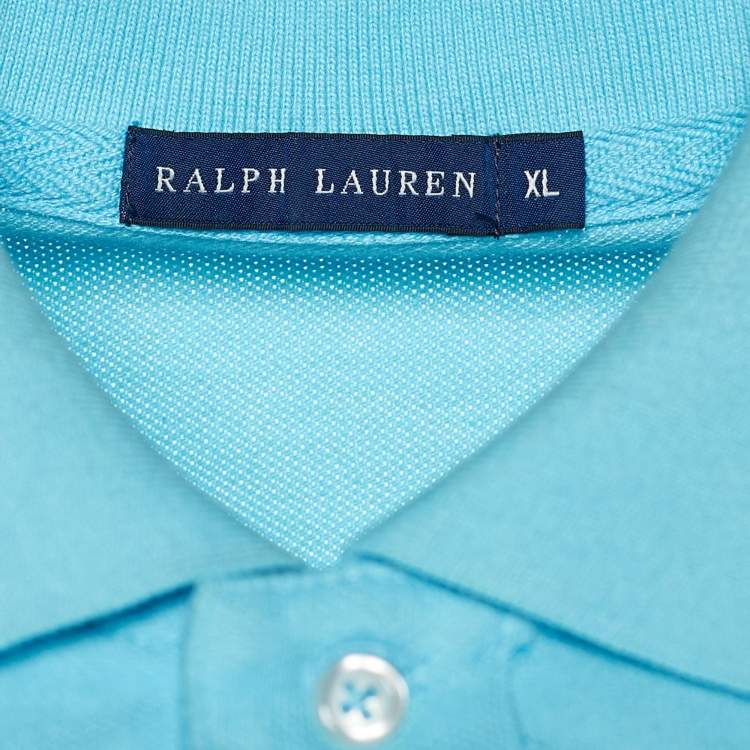 مملوكة مسبقًا Ralph Lauren Blue Cotton Pique Double Pony Embroidered Polo T-Shirt XL