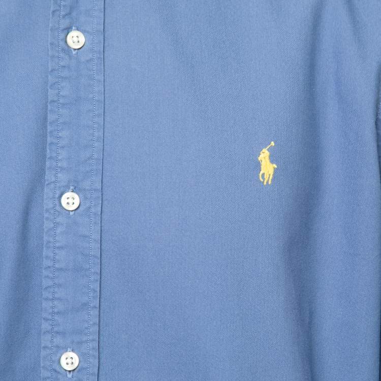 Pre Owned Ralph Lauren Blue Cotton Classic Fit Button Down Shirt XL