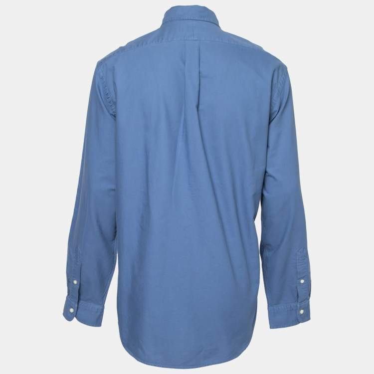 Pre Owned Ralph Lauren Blue Cotton Classic Fit Button Down Shirt XL