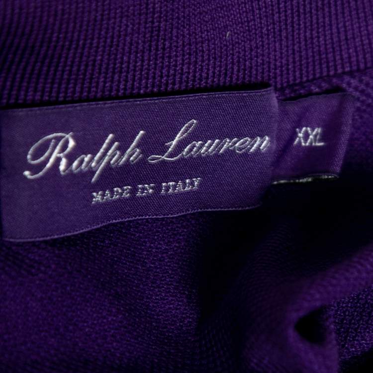 Pre Owned Ralph Lauren Purple Cotton Pique Short Sleeve Polo T-Shirt XXL