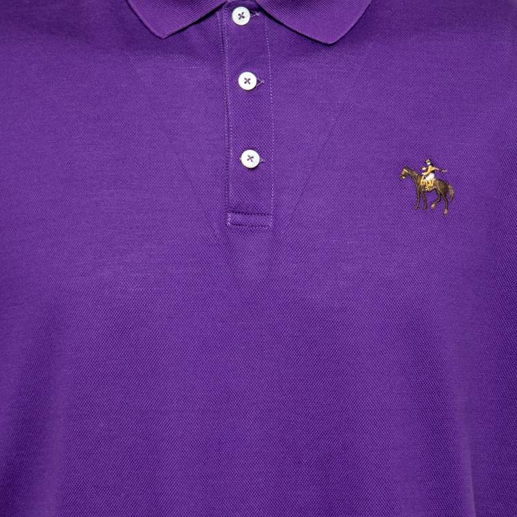 Pre Owned Ralph Lauren Purple Cotton Pique Short Sleeve Polo T-Shirt XXL