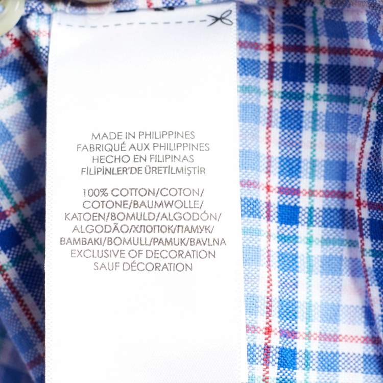 Pre Owned Ralph Lauren Blue Plaid Oxford Button Down Shirt L
