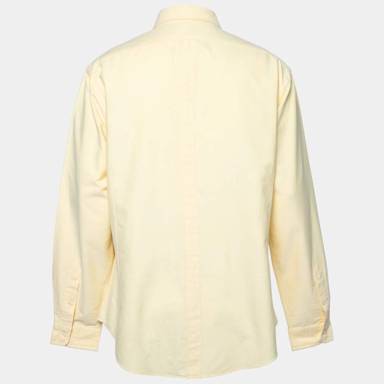 مملوكة مسبقًا Ralph Lauren Yellow Cotton Custom Fit Button Front Shirt XXL