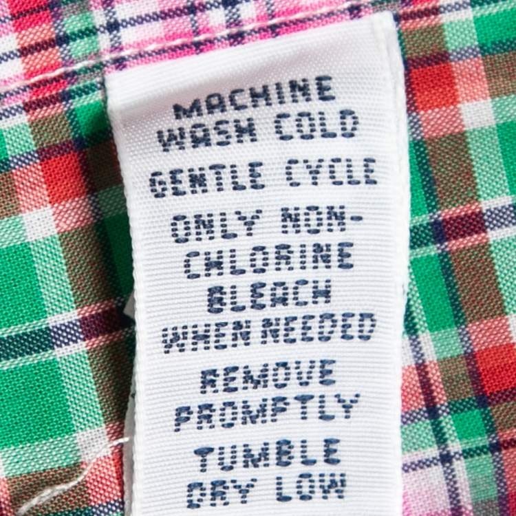Pre Owned Ralph Lauren Green & Pink Checked Cotton Classic Fit Shirt XL