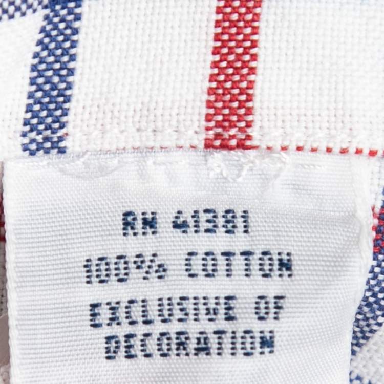 Pre Owned Ralph Lauren White Checked Cotton Button Front Shirt XL