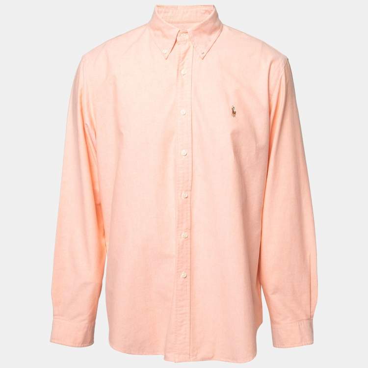 Peach polo button down best sale