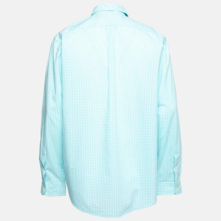 Pre Owned Ralph Lauren Green Checkered Cotton Button Front Shirt XL