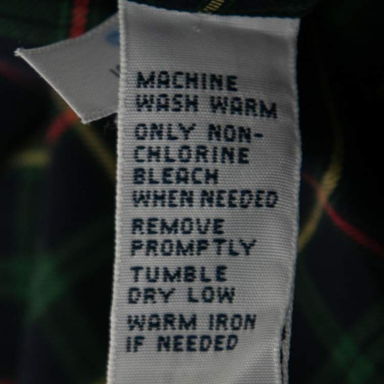 Pre Owned Ralph Lauren Navy Blue Checkered Cotton Button Front Shirt XL
