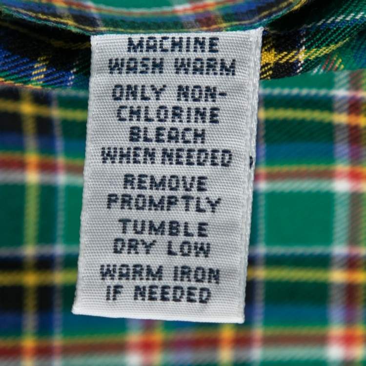 Pre Owned Ralph Lauren Green Checkered Cotton Button Front Shirt L