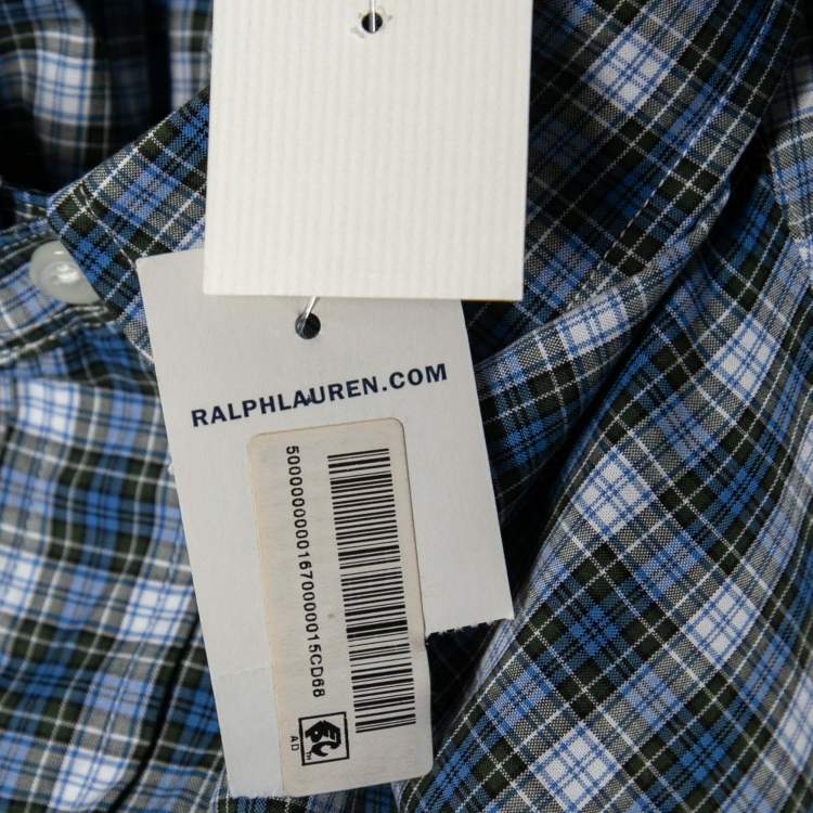 مملوكة مسبقًا Ralph Lauren Blue Checked Cotton Button Down Shirt XL