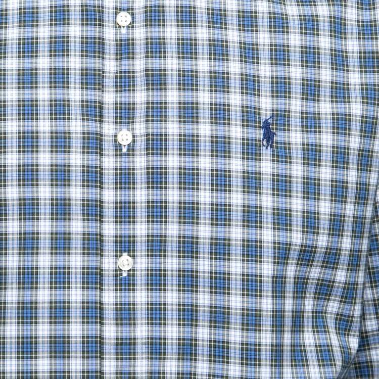 مملوكة مسبقًا Ralph Lauren Blue Checked Cotton Button Down Shirt XL