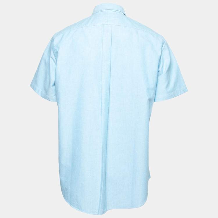 Pre Owned Ralph Lauren Blue Cotton Short Sleeve Button Down Shirt XL