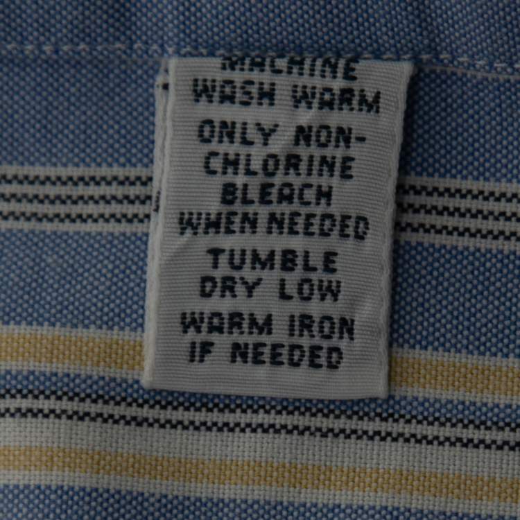 Pre Owned Ralph Lauren Blue Striped Cotton Button Down Classic Fit Shirt L
