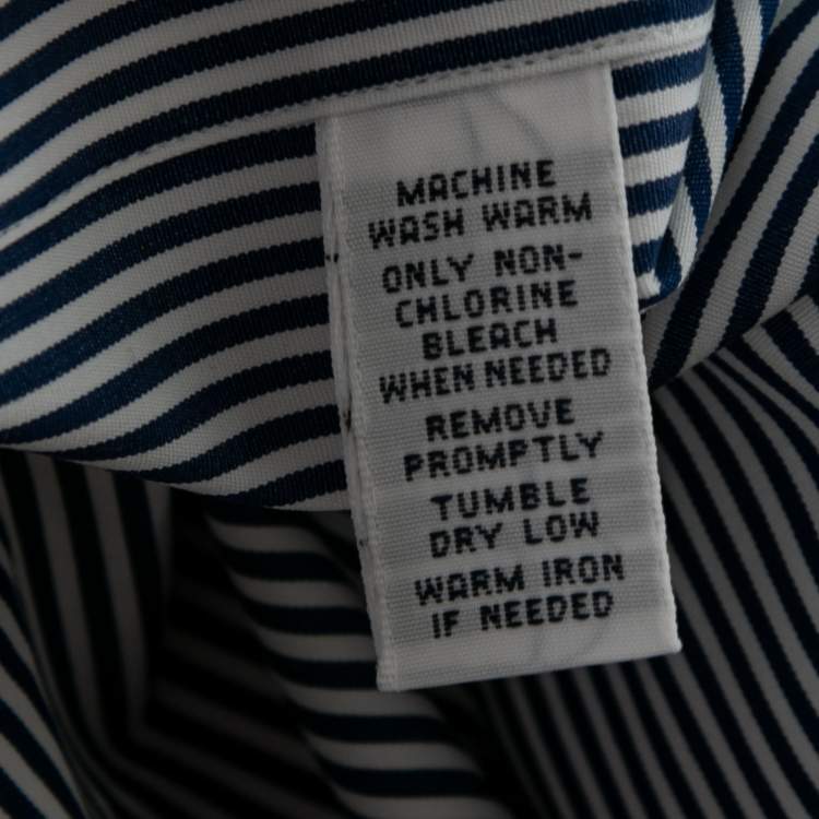 Pre Owned Ralph Lauren Blue Striped Cotton Long Sleeve Shirt S