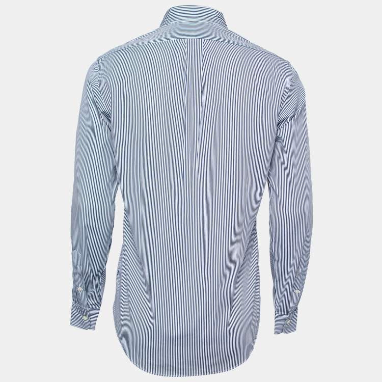 Pre Owned Ralph Lauren Blue Striped Cotton Long Sleeve Shirt S