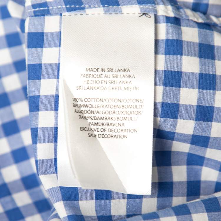 Pre Owned Ralph Lauren Blue Checked Cotton Slim Fit Shirt M