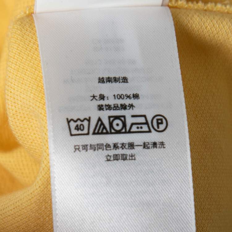 Pre Owned Ralph Lauren Yellow Featherweight Mesh Cotton Long Sleeve Polo Shirt M