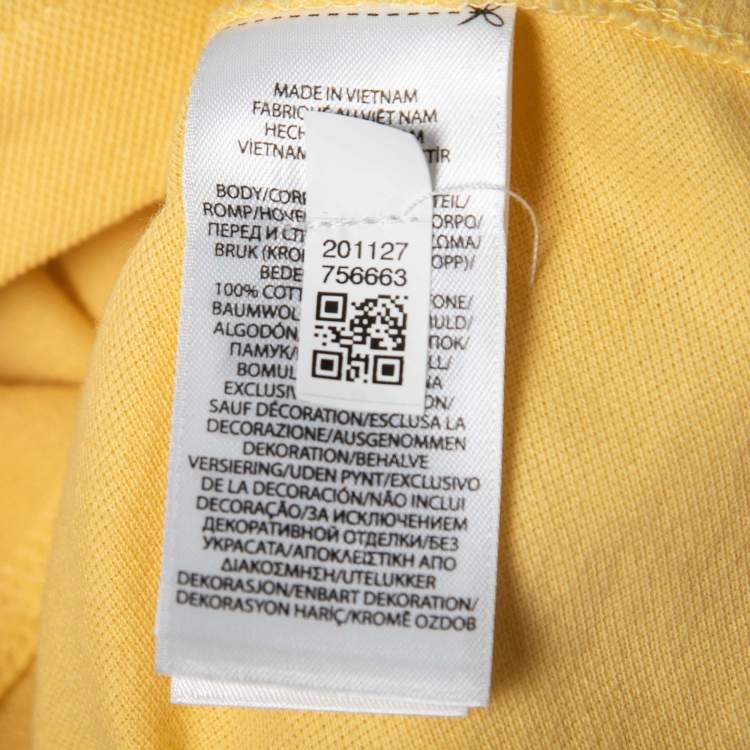 Pre Owned Ralph Lauren Yellow Featherweight Mesh Cotton Long Sleeve Polo Shirt M