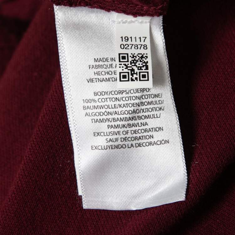 Pre Owned Ralph Lauren Maroon Featherweight Mesh Cotton Long Sleeve Shirt L